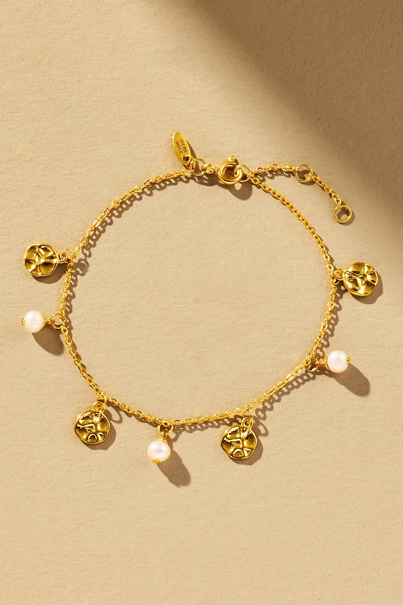 Jackie Mack Pearl Coin Charm Vesper Bracelet