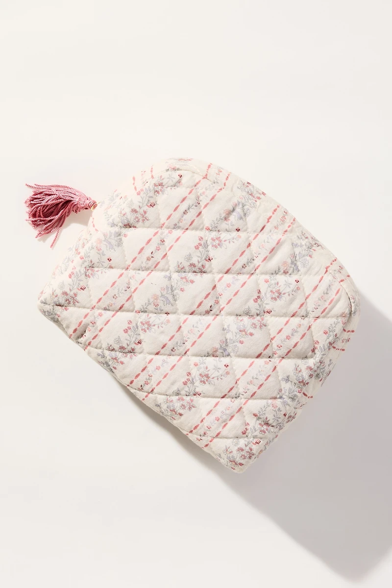 Quilted Half-Moon Cosmetic Bag