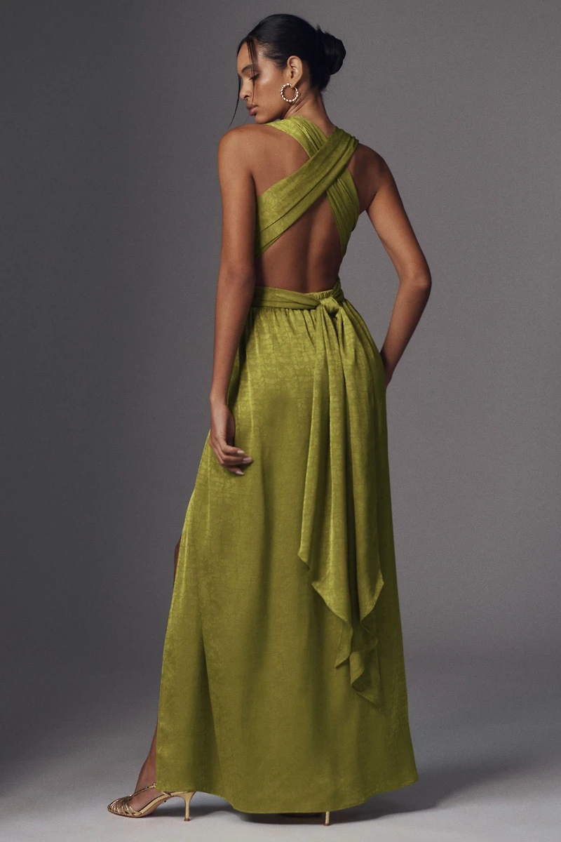 DIARRABLU Mailys Plunge Convertible Wrap Maxi Dress