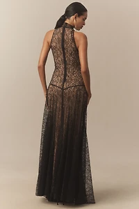 De La Vali Foehn Halter Maxi Dress