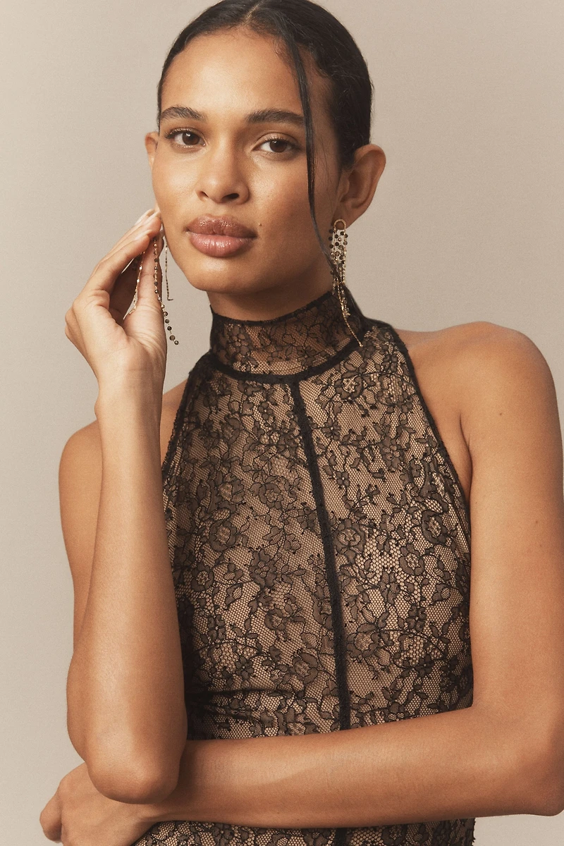 De La Vali Foehn Halter Maxi Dress