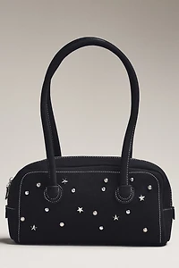 Melie Bianco Kennedy Faux-Suede Studded Shoulder Bag