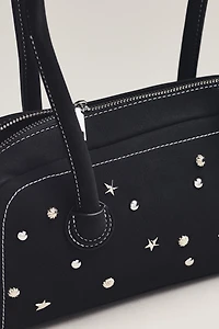 Melie Bianco Kennedy Faux-Suede Studded Shoulder Bag