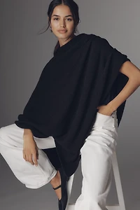 Flat White Lightweight Poncho Sweater