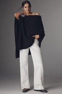 Flat White Lightweight Poncho Sweater
