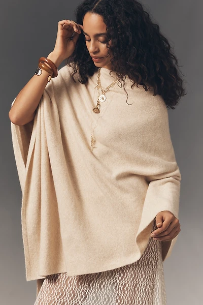 Flat White Lightweight Poncho Sweater