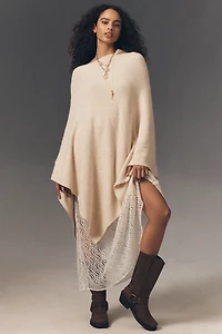 Flat White Lightweight Poncho Sweater