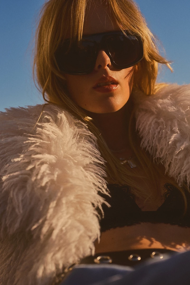 Anglo Flat-Top Wrapped Chain Sunglasses