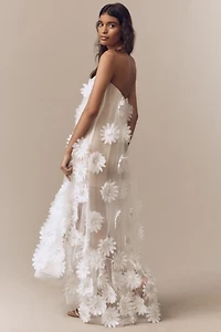 Helsi Athena Strapless 3D Floral High-Low Dress