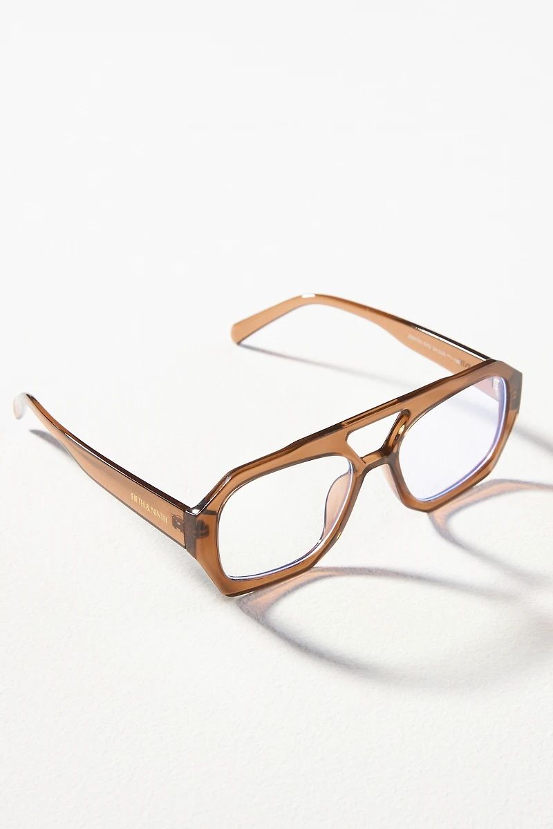 Fifth & Ninth Geo Aviator Sutton Blue Light Glasses