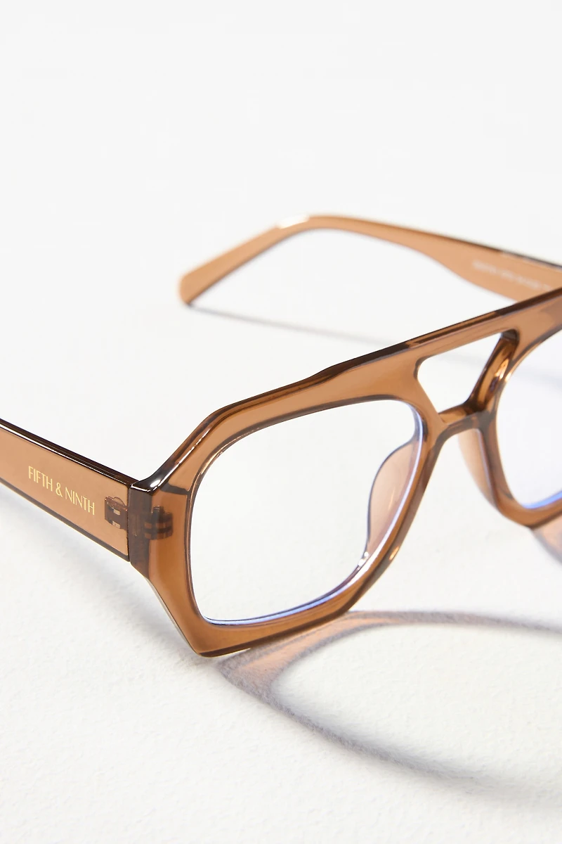 Fifth & Ninth Geo Aviator Sutton Blue Light Glasses