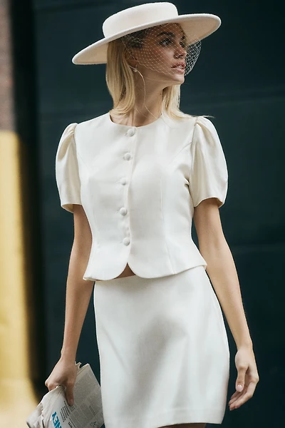 Reformation Mika Button-Front Top & Mini Skirt Set