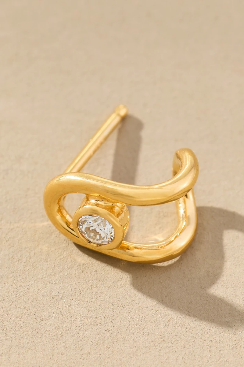 Chan Luu Diamond Arc Huggie Earrings
