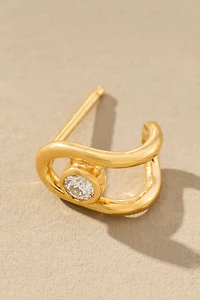 Chan Luu Diamond Arc Huggie Earrings
