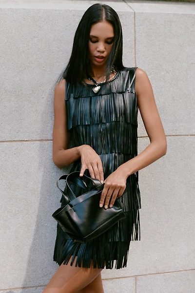 Faux-Leather Tote Bag