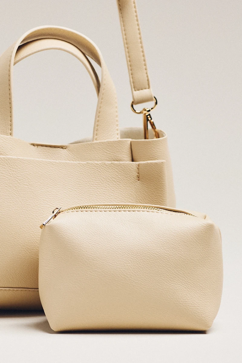 Faux-Leather Tote Bag
