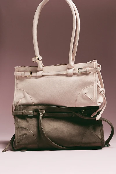Greer Structured Faux-Suede Shoulder Bag