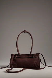 Structured Faux-Suede Shoulder Bag