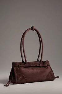 Structured Faux-Suede Shoulder Bag
