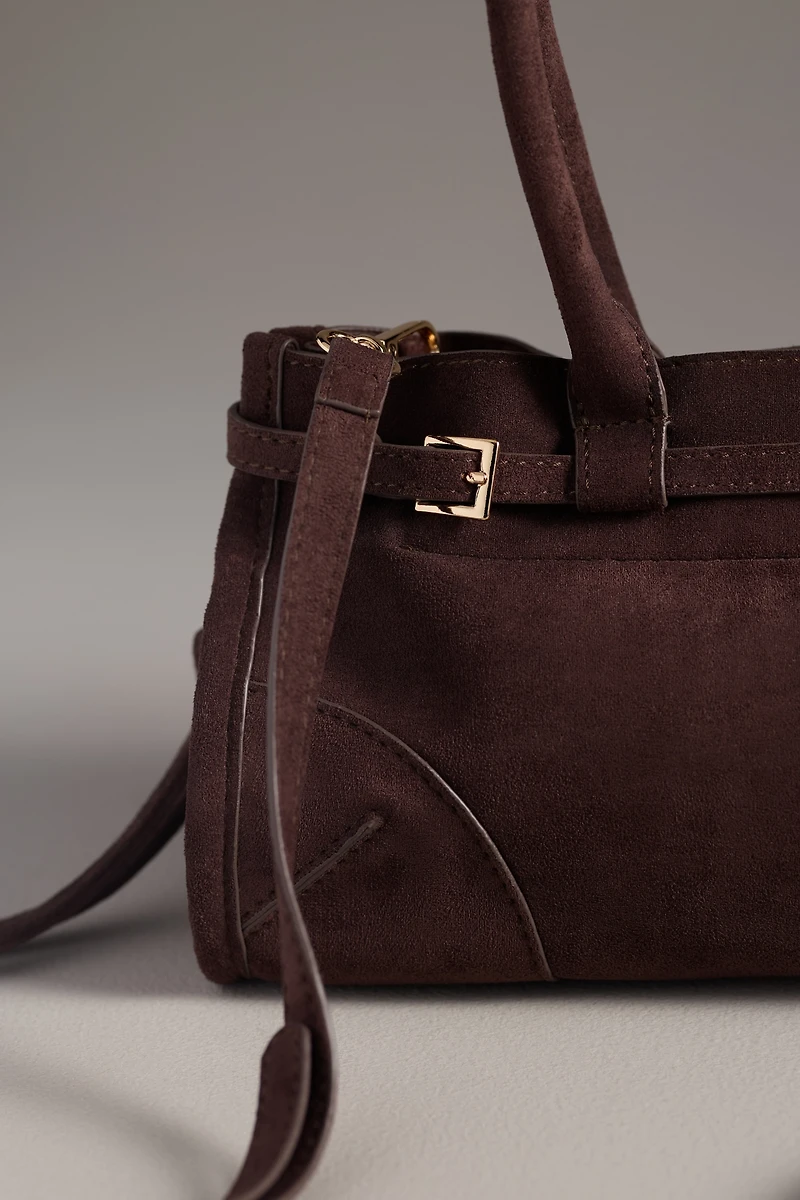 Structured Faux-Suede Shoulder Bag