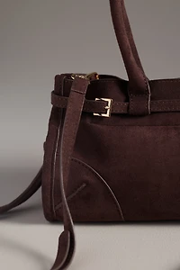 Structured Faux-Suede Shoulder Bag