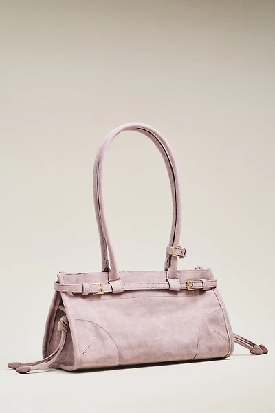 The Greer Structured Faux-Suede Shoulder Bag