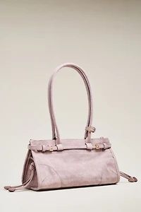 The Greer Structured Faux-Suede Shoulder Bag