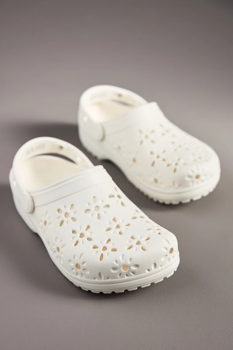 Crocs Classic Floral Cutout Clogs