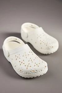 Crocs Classic Floral Cutout Clogs