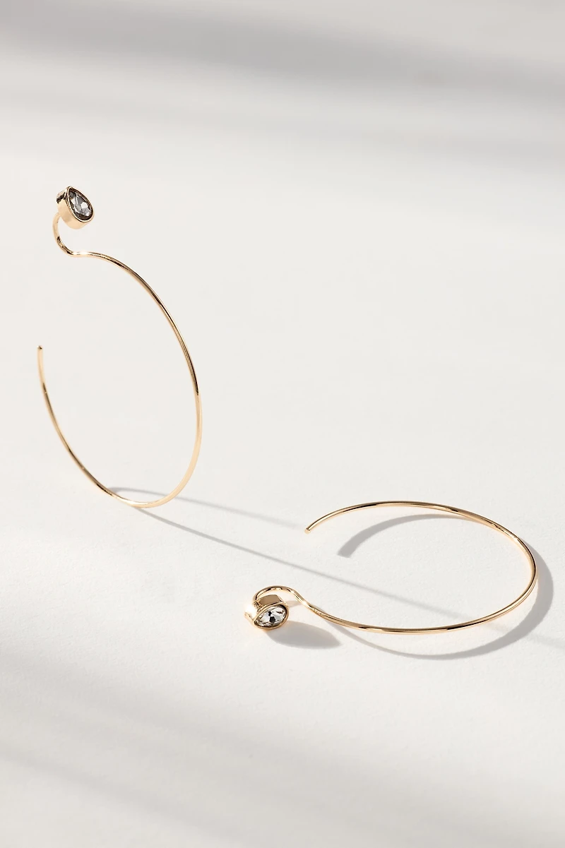 Pear Sparkle Hoop Earrings