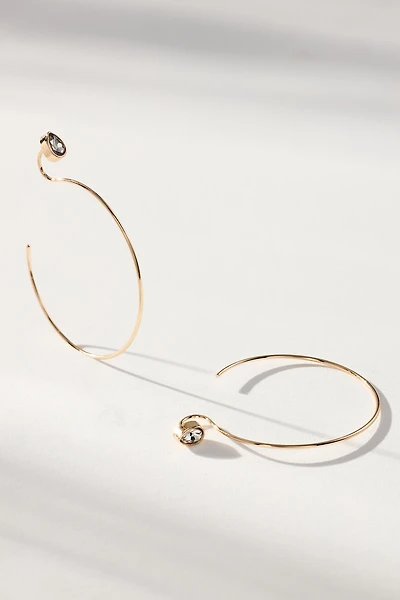 Pear Sparkle Hoop Earrings