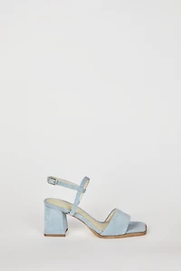Intentionally Blank Validated Ankle Strap Block Heels