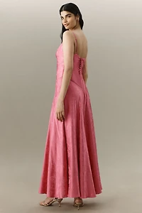 Mare Sleeveless Drop-Waist Jacquard Maxi Dress