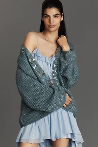 By Anthropologie Paillette Cardigan Sweater