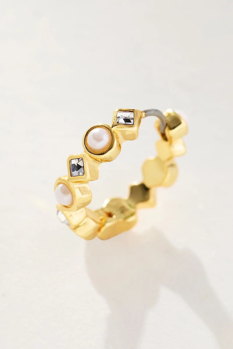 Mixed Crystal Huggie Earrings