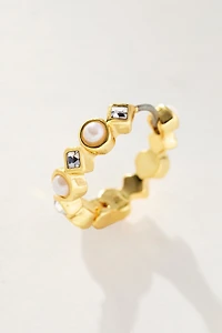 Mixed Crystal Huggie Earrings