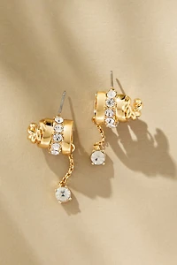 Crystal Dangle Huggie Earrings