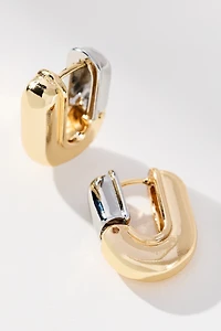 Two-Tone Huggie Hoop Earrings