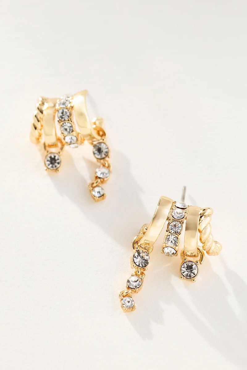 Crystal Drop Huggie Earrings