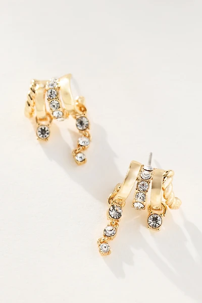 Crystal Drop Huggie Earrings