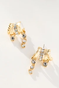 Crystal Drop Huggie Earrings