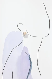 Two-Tone Square Huggie Hoop Earrings