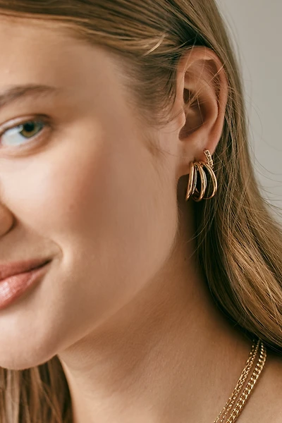 Two-Tone Huggie Earrings