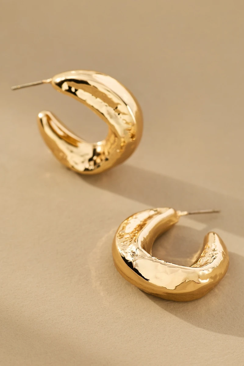 Squared Molten Hoop Earrings