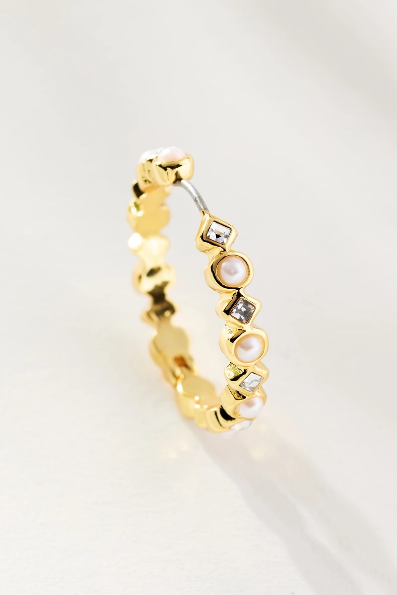 Mixed Crystal & Pearl Earrings