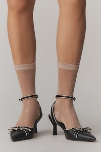 Maeve Pointed-Toe Ankle-Strap Bow Heels