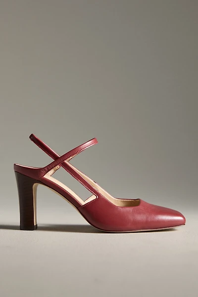 By Anthropologie Vintage Square-Toe Slingback Heels