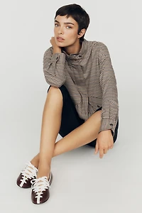 Maeve Contrast Lace-Up Ballet Flats