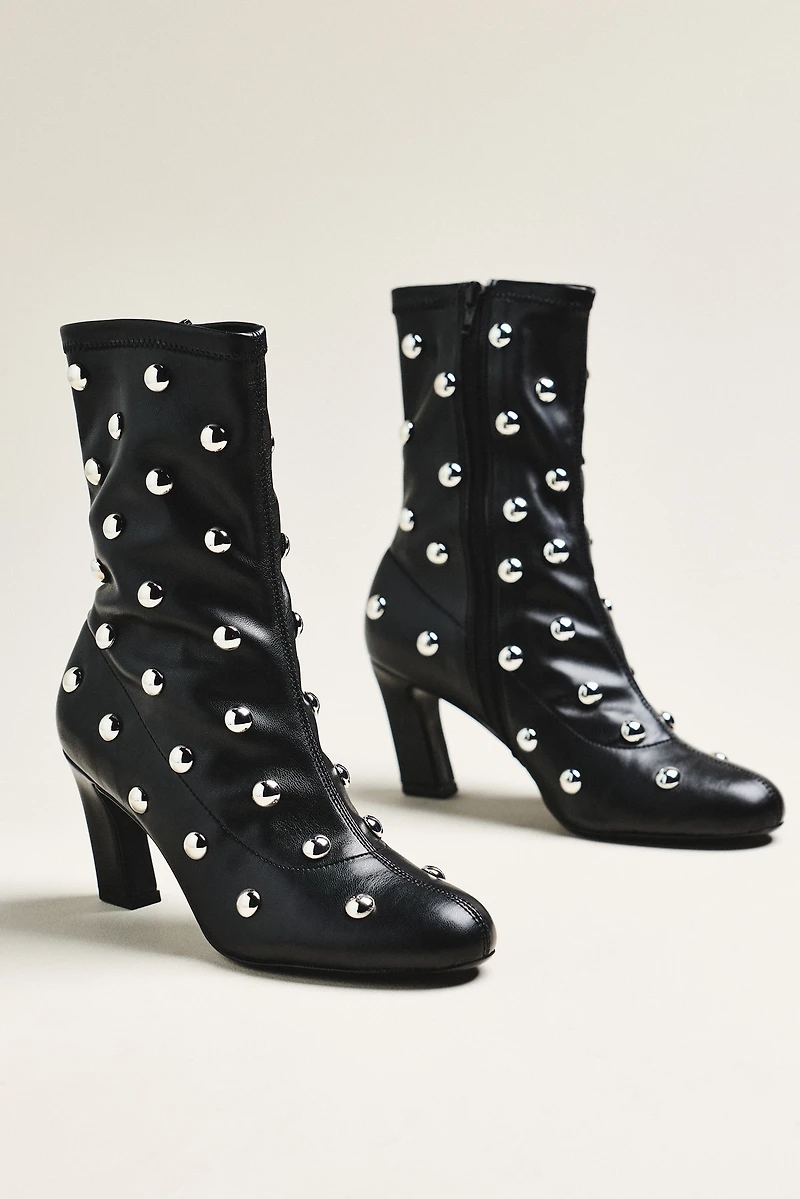 Maeve Studded Stretch Ankle Boots