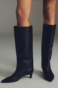 By Anthropologie Wide-Leg Kitten-Heel Tall Boots